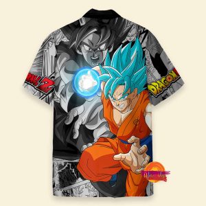 Custom Goku Blue Dragon Ball Z Hawaiian Shirt 2