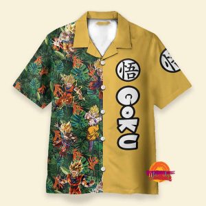 Custom Goku Super Saiyan Dragon Ball Z Hawaiian Shirt 1