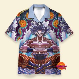 Custom Super Goku Ultra Instinct Trippy Dragon Ball Z Hawaiian Shirt