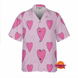 Personalized Corazon Donquixote Rosinante Pink Heart One Piece Hawaiian Shirt 1