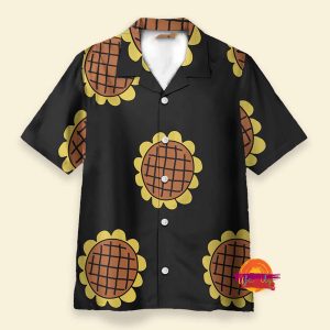 Personalized Luffy Dressrosa Sunflower One Piece Hawaiian Shirt 1
