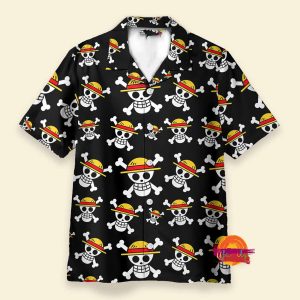 Personalized Luffy Pirate Logo One Piece Hawaiian Shirt 1