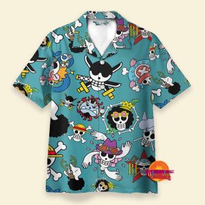 Personalized Strawhats Jolly Roger One Piece Hawaiian Shirt 1