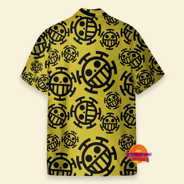 Personalized Trafalgar Law Jolly Roger Yellow One Piece Hawaiian Shirt
