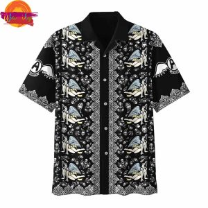 Aerosmith Authentic Rock And Roll Black Hawaiian Shirt 2