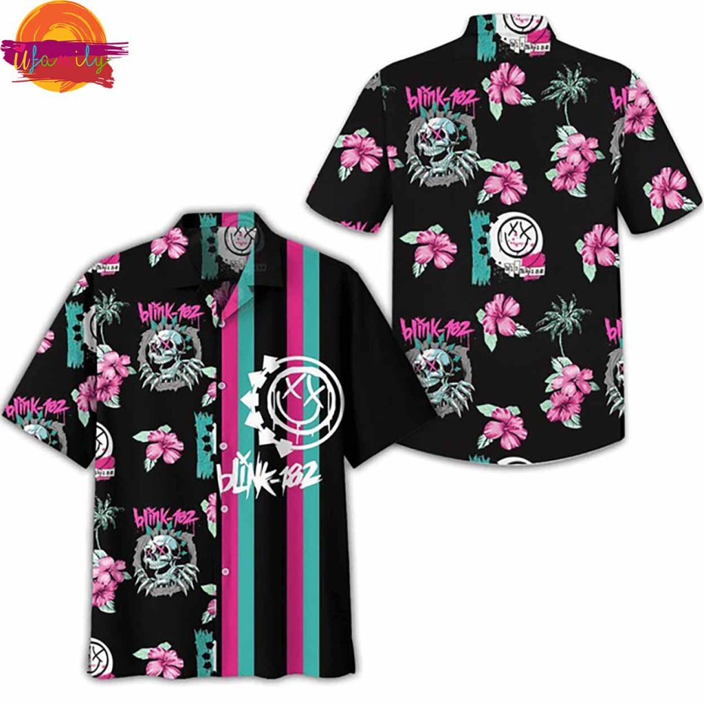 Blink 182 Skull Tropical Hawaiian Shirt