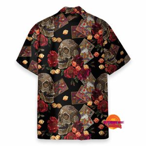 Casino Skull Colorful Hawaiian Shirt Men