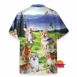 Corgi On The Valley Cute Dog Hawaiian Shirt 2