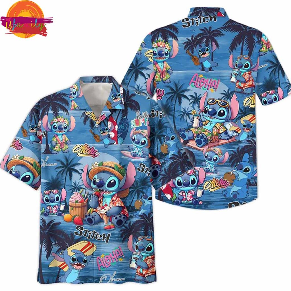 Custom Stitch Aloha Palm Tree Hawaiian Shirt