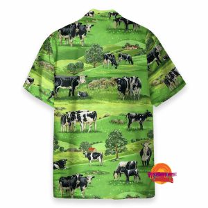 Dairy Cow On Grass Valley Hawaiian Shirt For Farmer 2