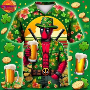 Deadpool Drinks Beer Hawaiian Shirt
