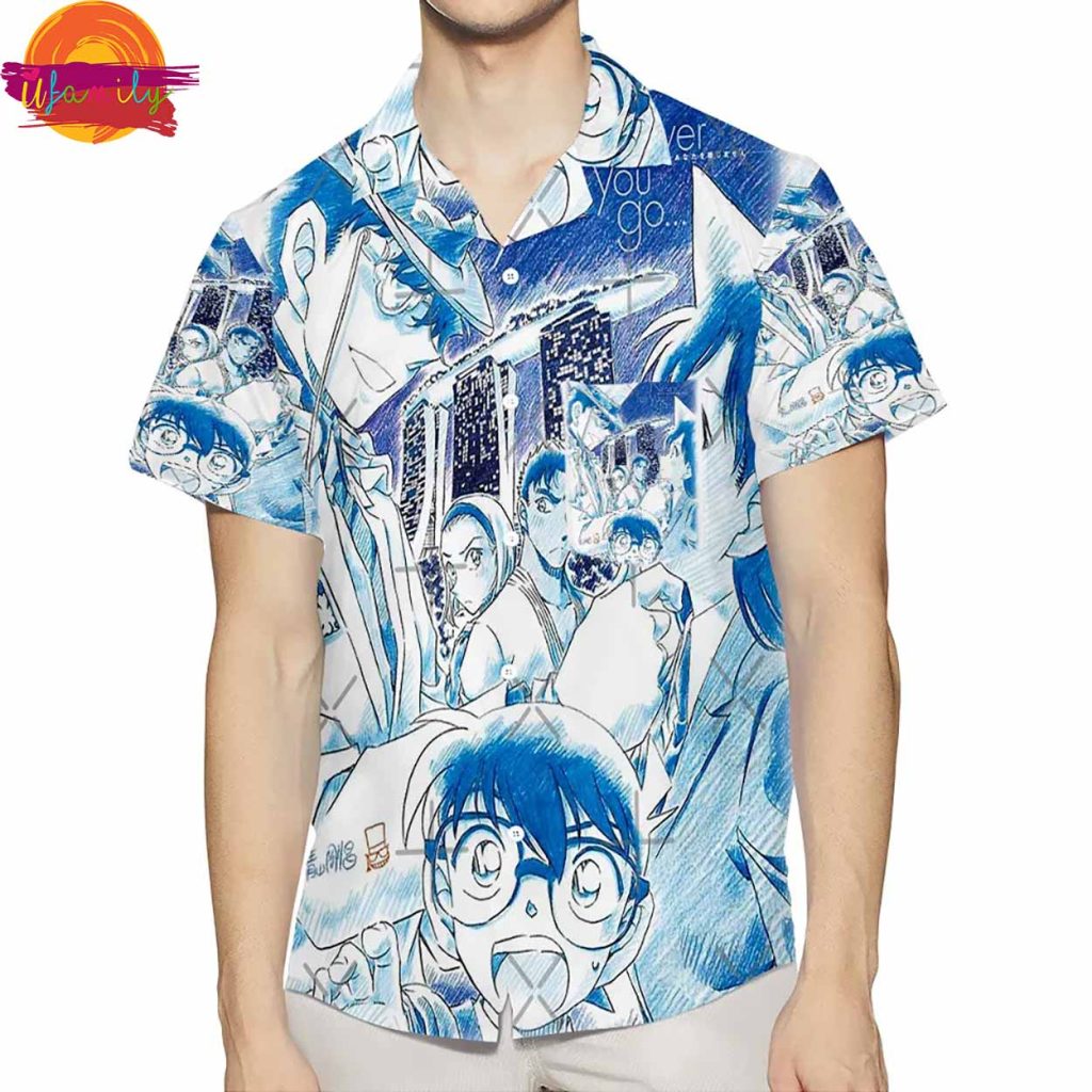 Edogawa Conan Never Let You Go 3D All Over Print Summer Beach Hawaiian Shirt