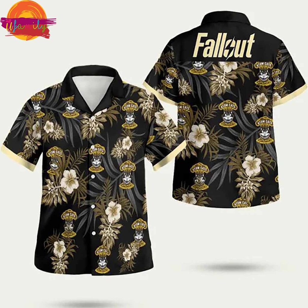 Fallout Tropical Black Hawaiian Shirt