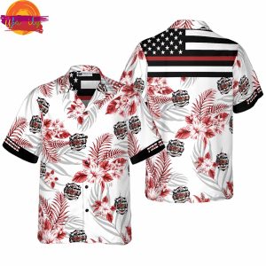 Firefighter The Red Line Black American Flag Hawaiian