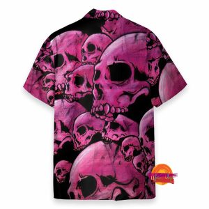 Graphic Purple Skull Hawaiian Shirt 1
