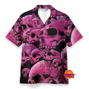 Graphic Purple Skull Hawaiian Shirt 2