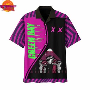 Green Day Purple Hawaiian Shirt 3