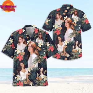 Lana Del Rey Floral Button Hawaiian Shirt For Women