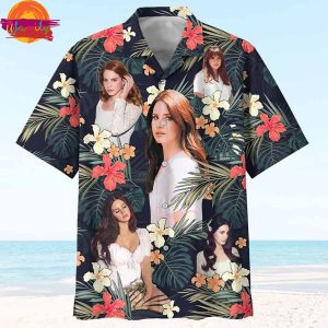 Lana Del Rey Floral Button Hawaiian Shirt For Women