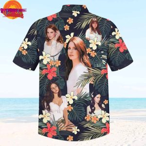 Lana Del Rey Floral Button Hawaiian Shirt For Women 3