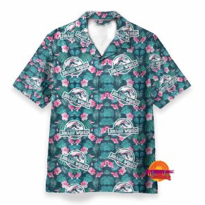 Movie Jurassic World Tropical Flowers Hawaiian Shirt 2