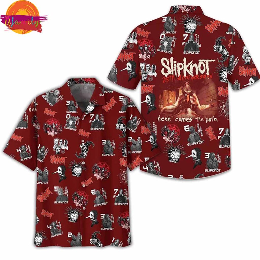 Music Slipknot Pattern Red Hawaiian Shirt