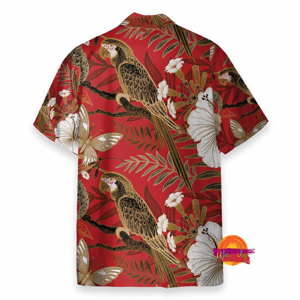 Parrot And Flower Tropical Pattern Japanese Style Hawaiian Shirt