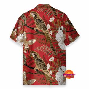 Parrot And Flower Tropical Pattern Japanese Style Hawaiian Shirt 1