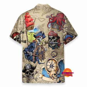 Skull Pirate Hawaiian Shirt Men 2