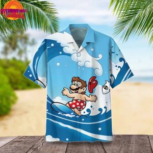 Super Mario Surfing Summer Beach Hawaiian Shirt 2