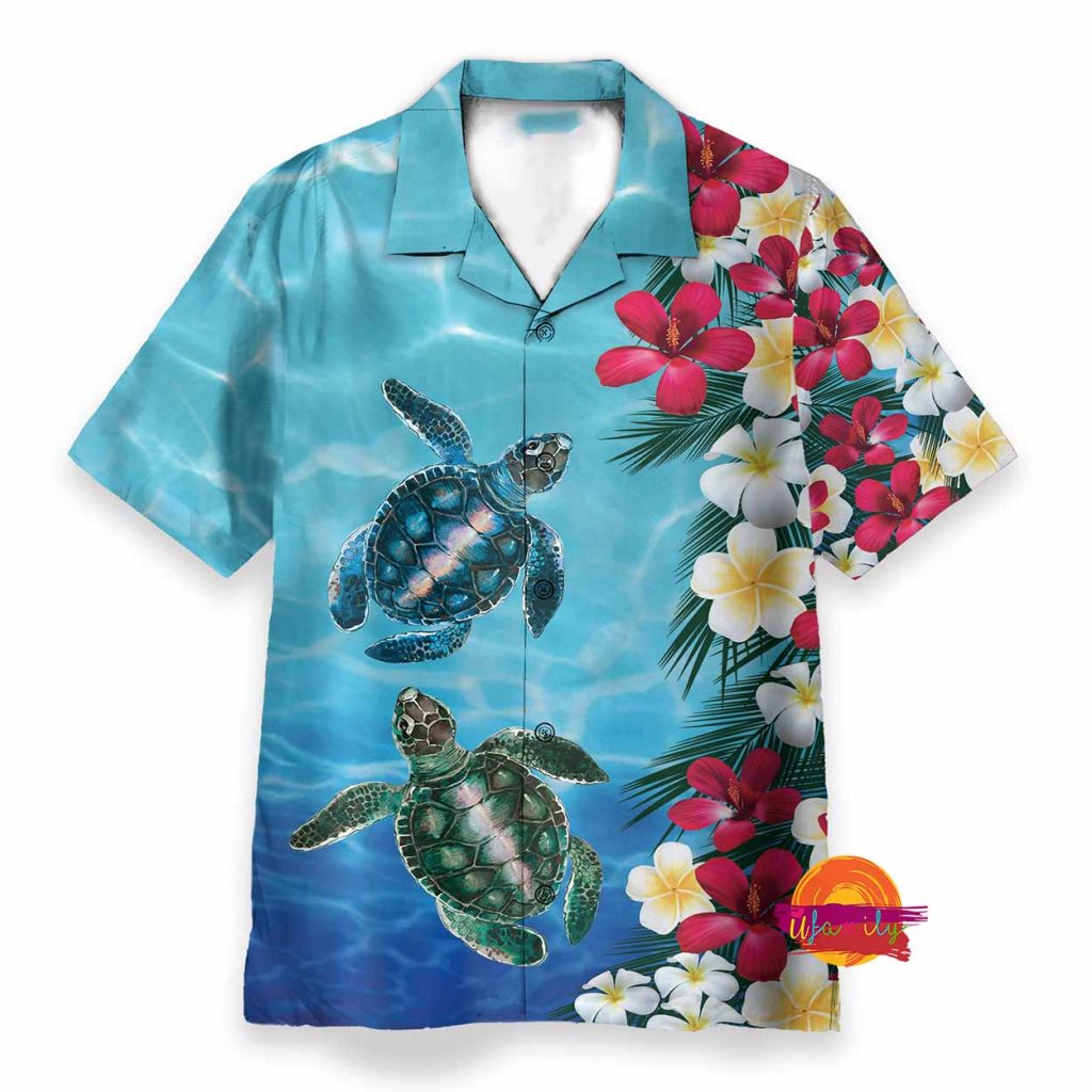 Turtle Floral Aloha Hawaiian Shirt For Fans