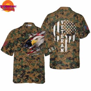 US Army Camouflage Veteran Hawaiian Shirt
