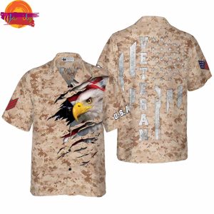 US Desert Army Camouflage Veteran Hawaiian Shirt