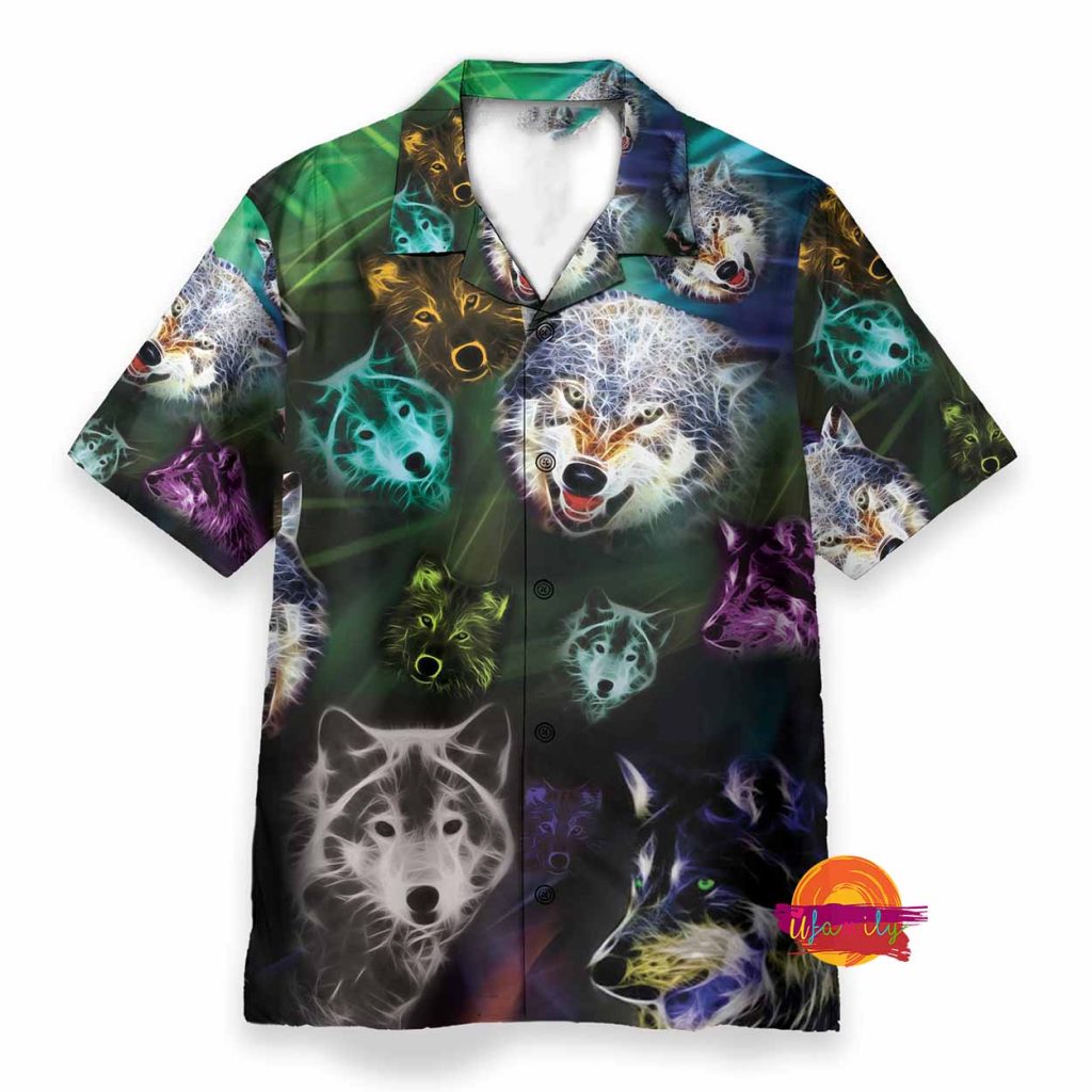 Wolf Pattern Hawaiian Shirt
