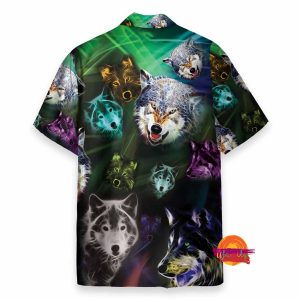 Wolf Pattern Hawaiian Shirt 2
