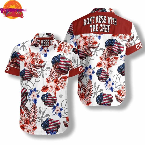 Chef American Flag Chef Hawaiian Shirt