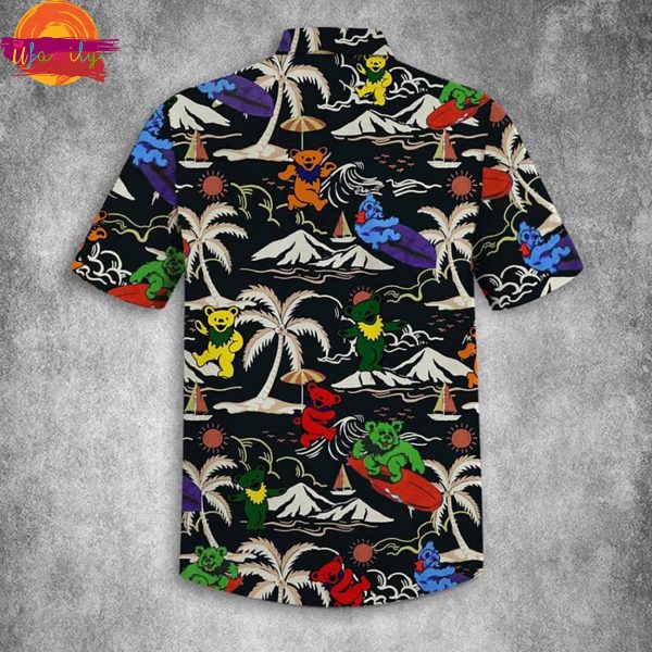 Grateful Dead Island Pattern Black Hawaiian Shirt Style