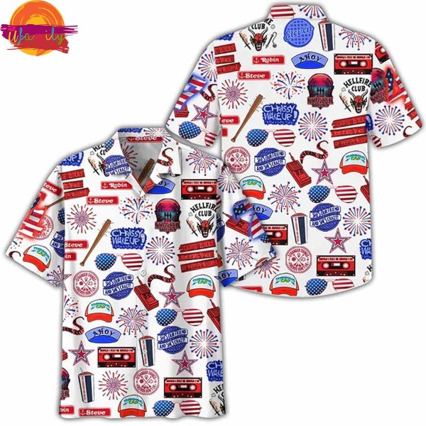 Happy 4th Of July Pattern Hawaiin Shirt For Men