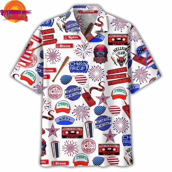 Happy 4th Of July Pattern Hawaiin Shirt For Men