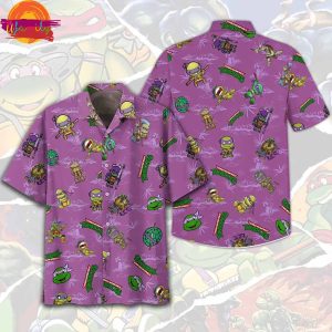 Ninja Turtles Pattern Purple Hawaiian Shirt 1