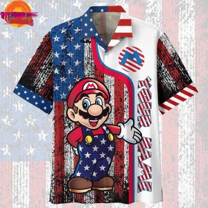 Personalized Super Mario Independence Day Hawaiian Shirt For Men 1