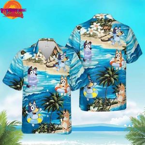 Bluey Family Island Hawaiian Shirt