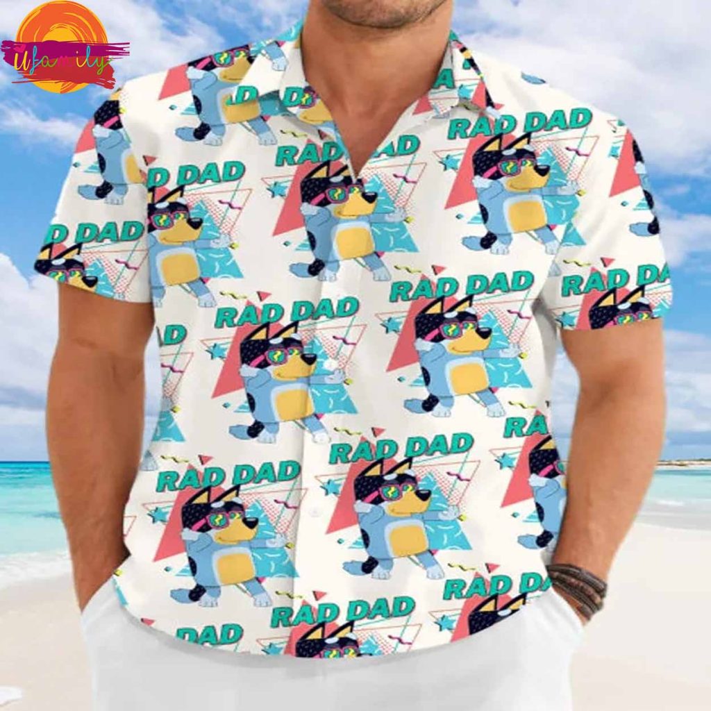 Bluey Rad Dad Hawaiian Shirt Style