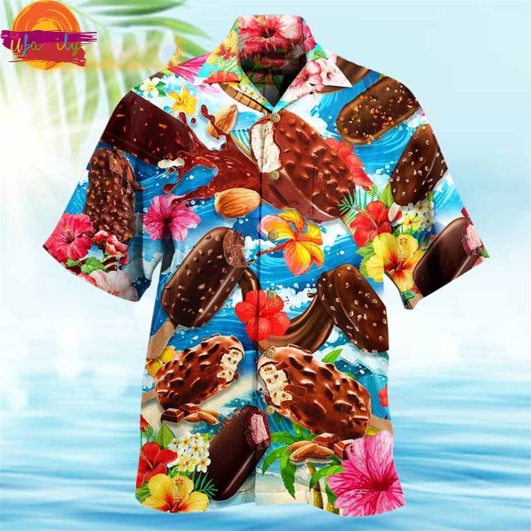 Chocolate Ice Cream Pattern Hawaiian Shirt Style