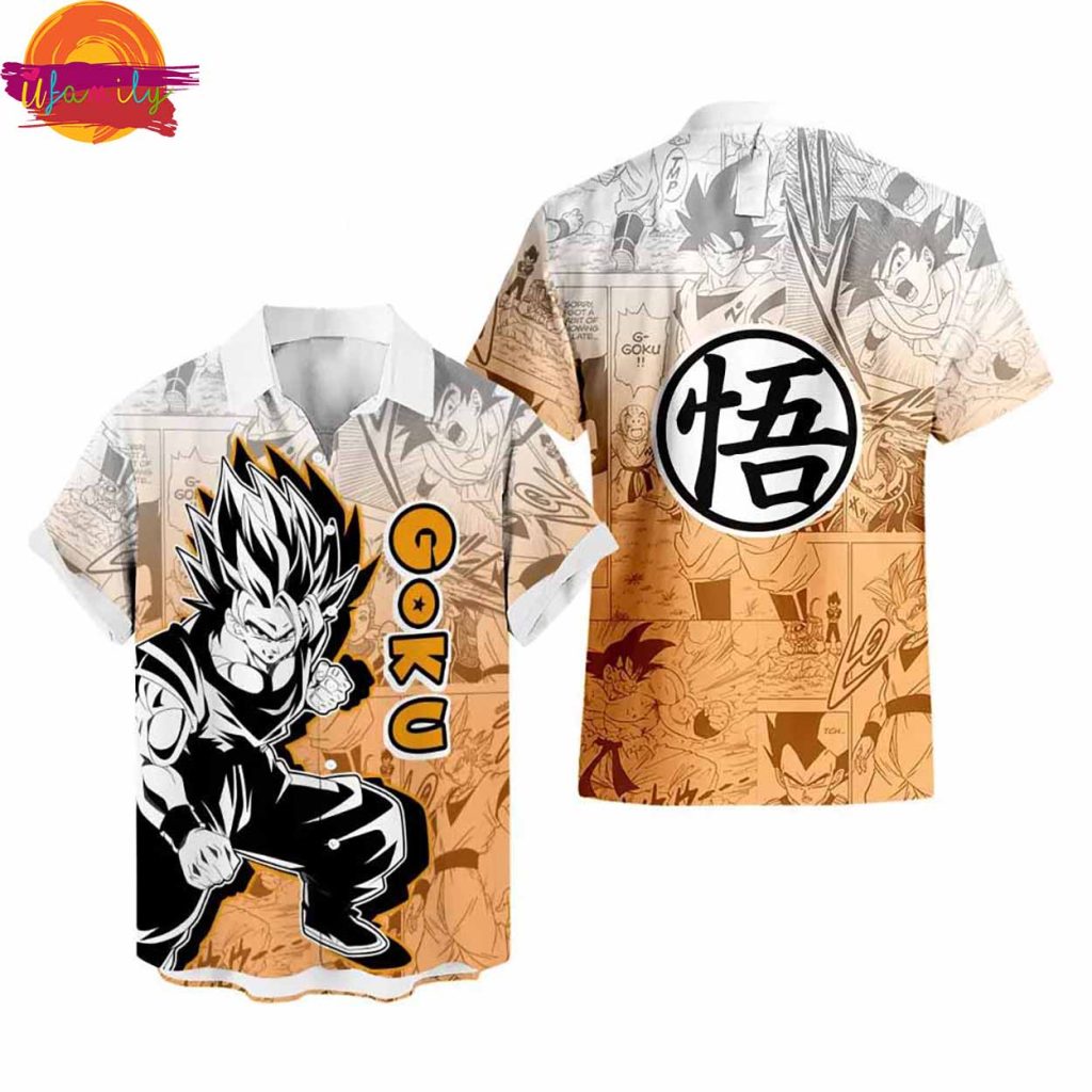 Dragon Ball Son Goku SSJ Manga Art Hawaiian Shirt