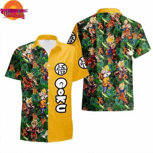 Dragon Ball Son Goku SSJ Pattern Hawaiian Shirt