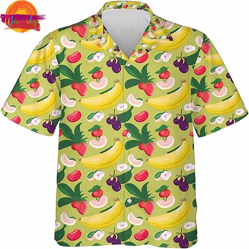 Fruit Banana And Strawberry Hawaiian Shirt