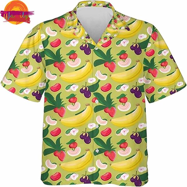 Fruit Banana And Strawberry Hawaiian Shirt