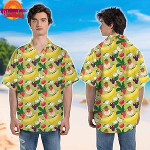 Fruit Banana And Strawberry Hawaiian Shirt 2