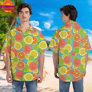 Fruit Half An Orange Pattern Hawaiian Shirt 1